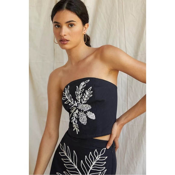 Anthropologie Maeve Embroidered Tube Top NWT Size 14 & 16W - Picture 1 of 16